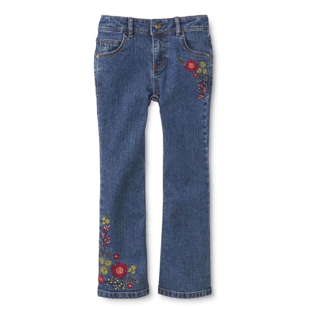 Toughskins Girl's Embellished Flare Jeans - Floral