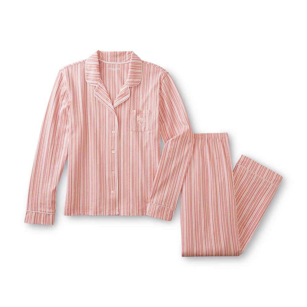 Laura Scott Women's Pajama Top & Pants - Striped
