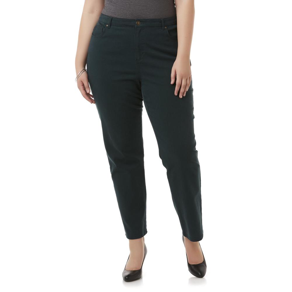 Basic Editions Women's Plus Colored Jeans