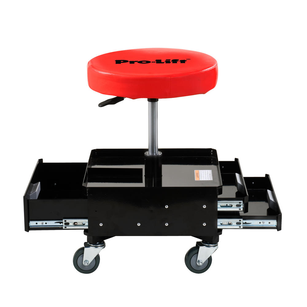 Pro Lift Pneumatic Chair W/Dual Tool Trays (2 Small Drawers  1 Big Drawer) - 300 Lbs