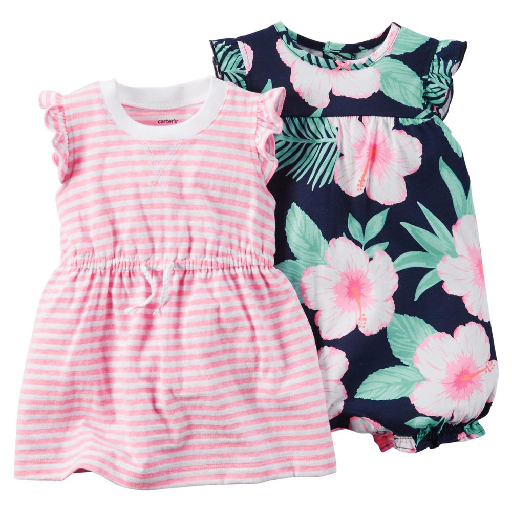 Carter's Newborn & Infant Girl's Dress & Romper - Floral & Striped
