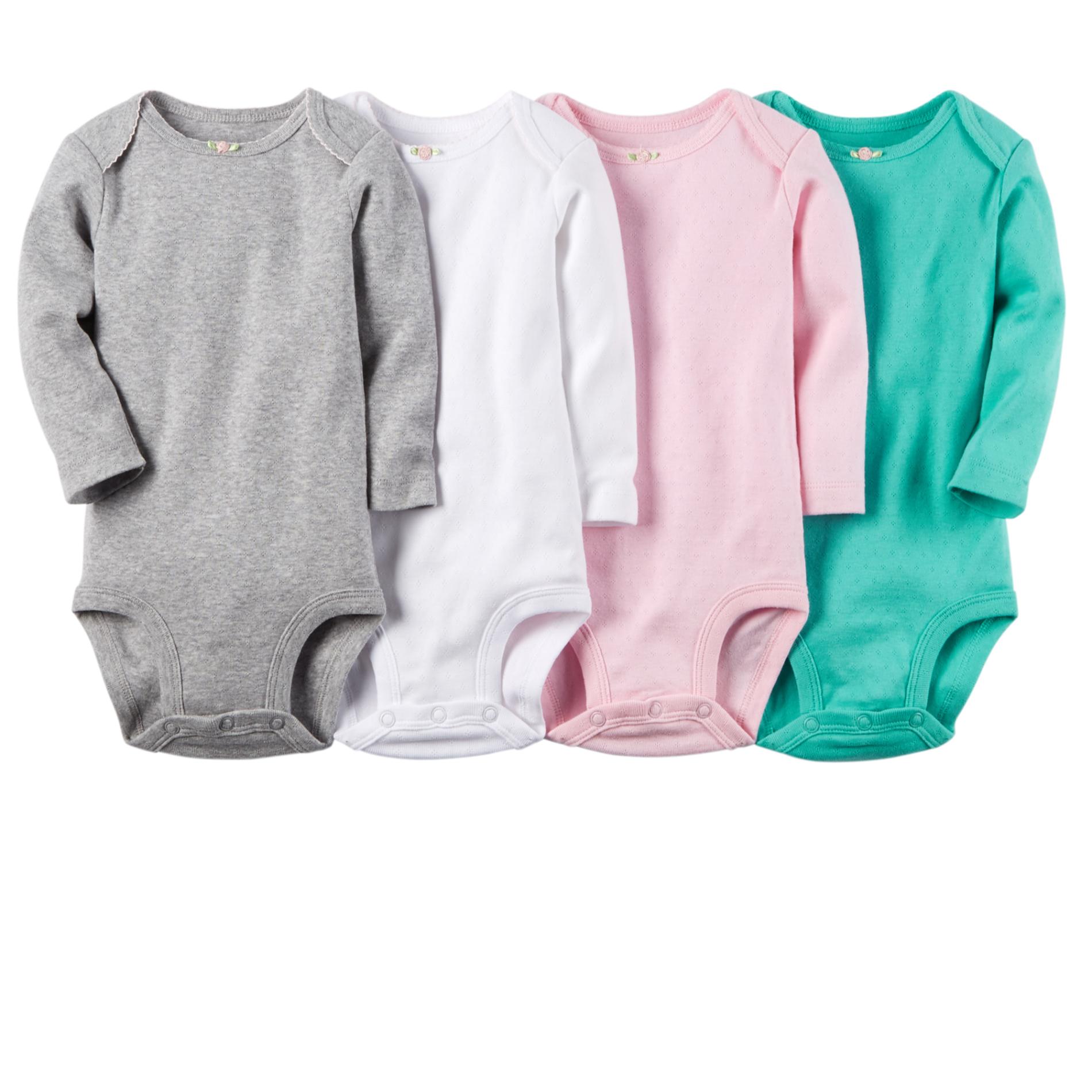 Carter's Newborn & Infant Girl's 4-Pack Long-Sleeve Bodysuits