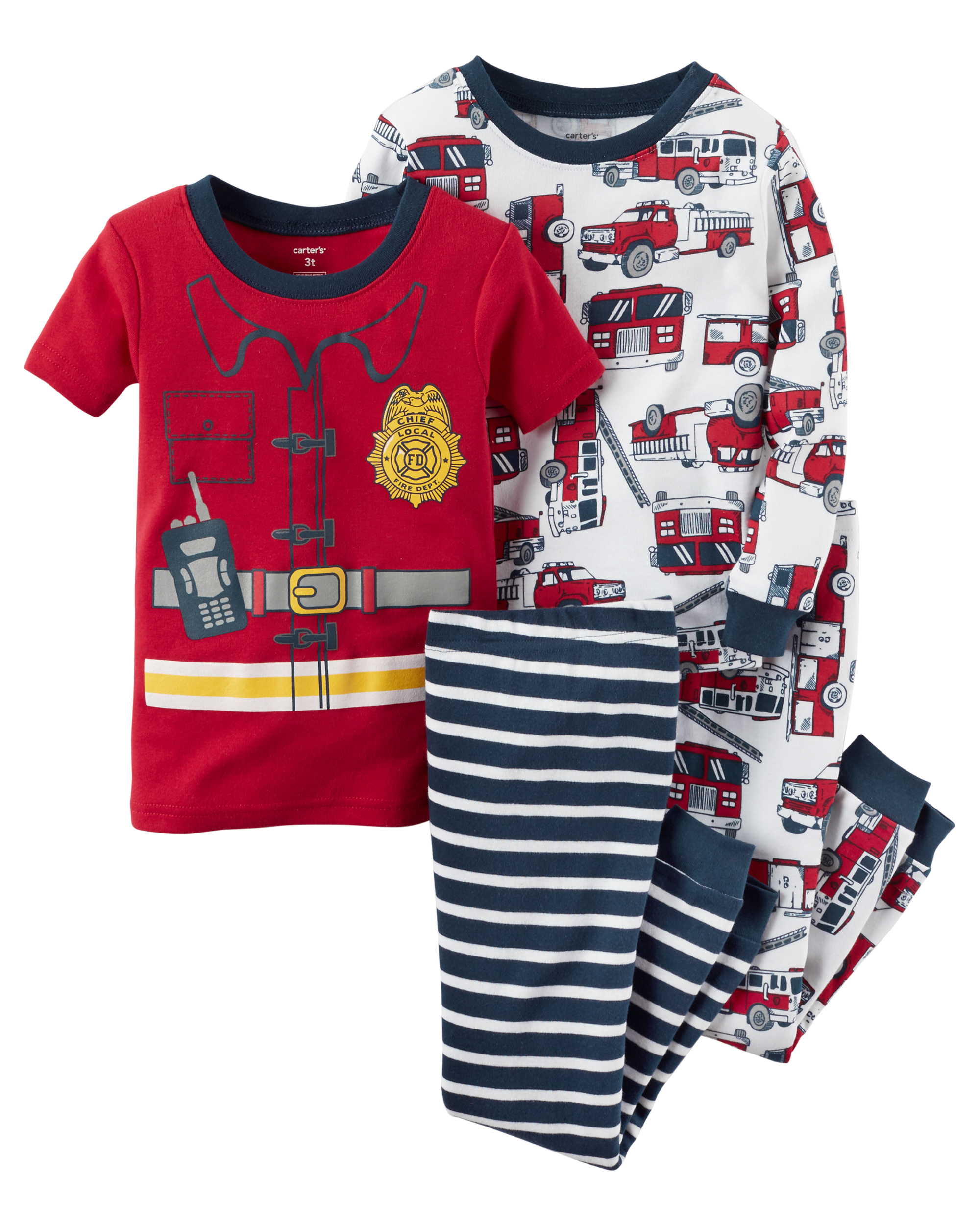Carter's Infant & Toddler 4-Pc. Firetruck Pajama Set