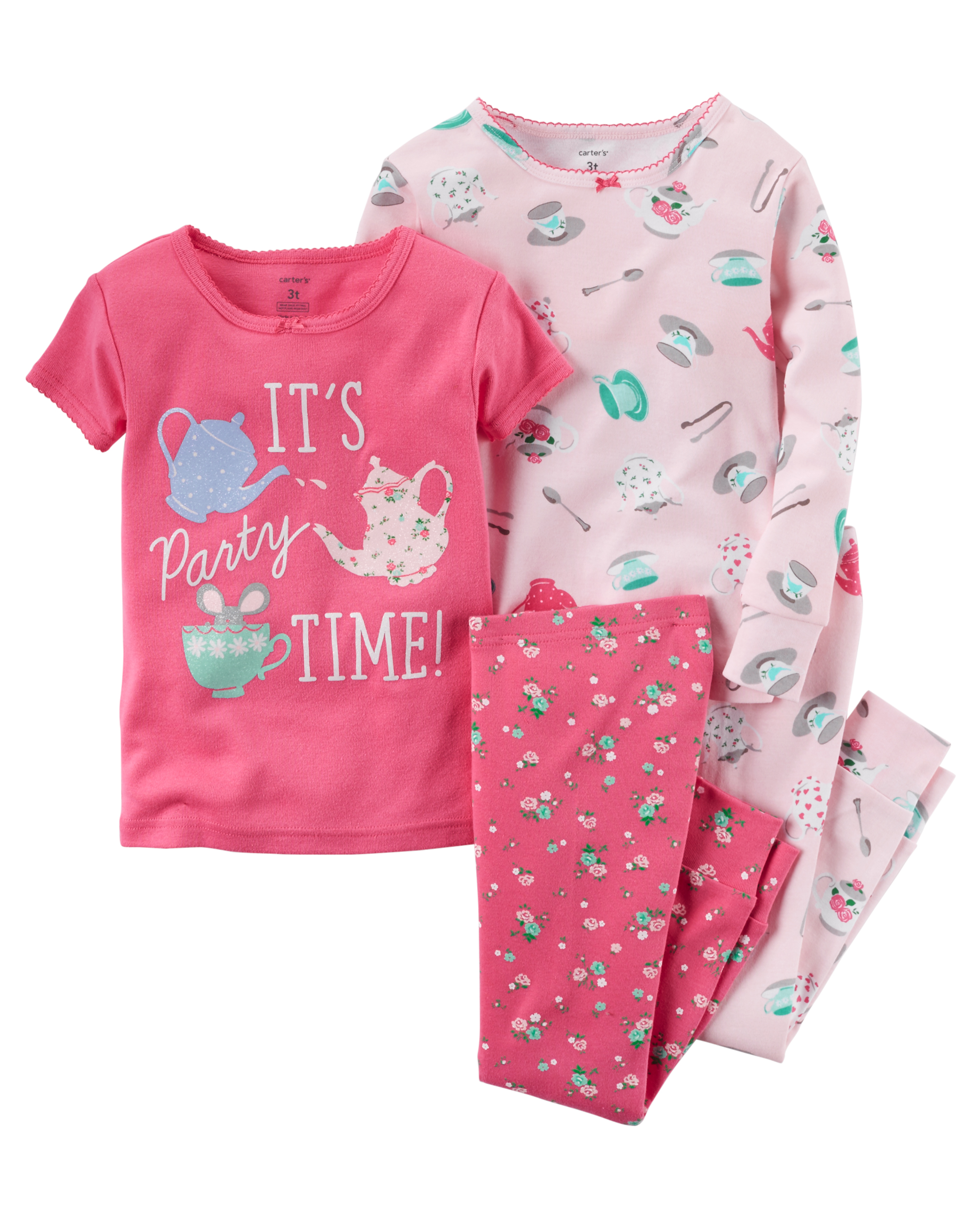Carter's Infant & Toddler Girls' 4-Pc. Pajama Set - Tea Time