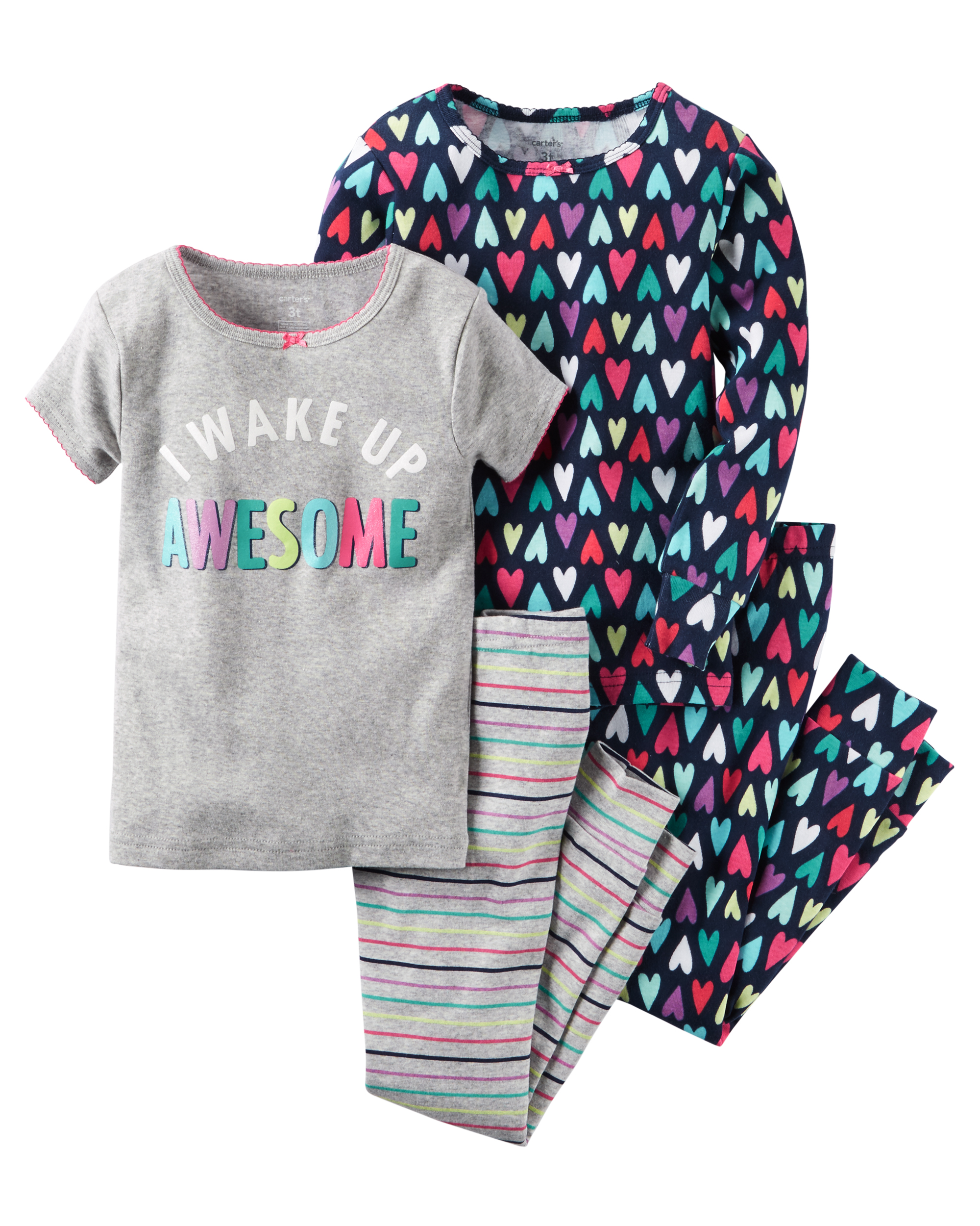 Carter's Infant & Toddler 4-Pc. Heart Pajama Set