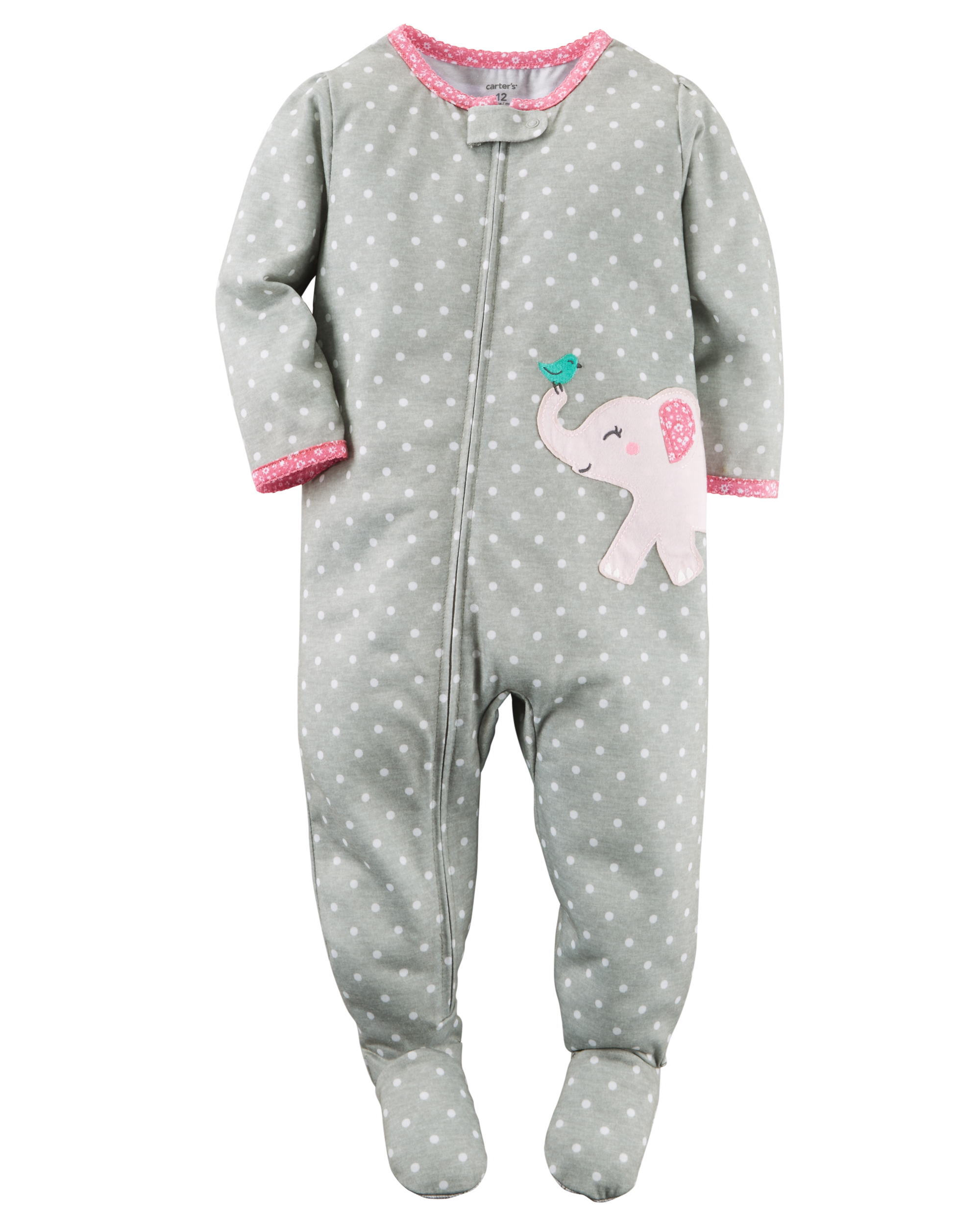 Carter's Infant & Toddler Girls' 1-Pc. Dotted Sleeper - Elephant
