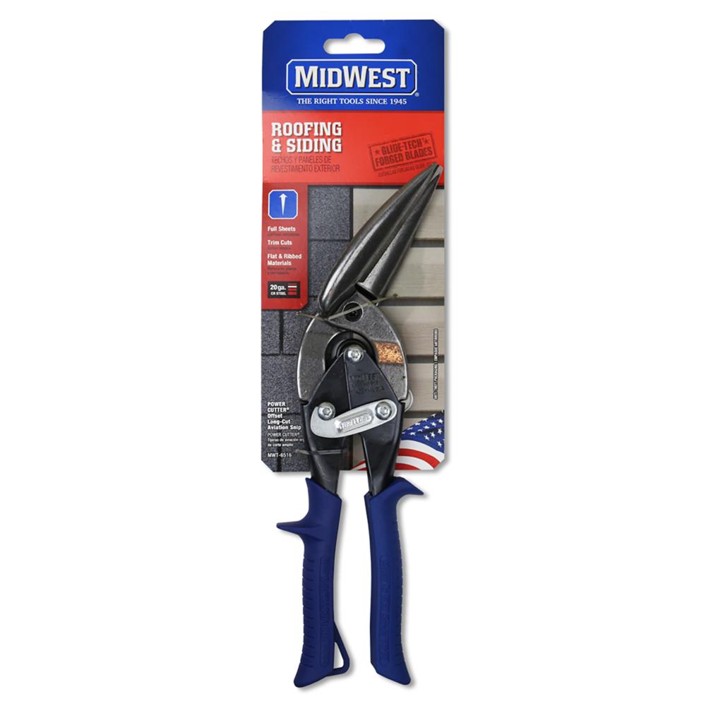 MIDWEST TOOL & CUTLERY COMPANY Power Cutters&reg Offset Long-Cut Aviation Snips