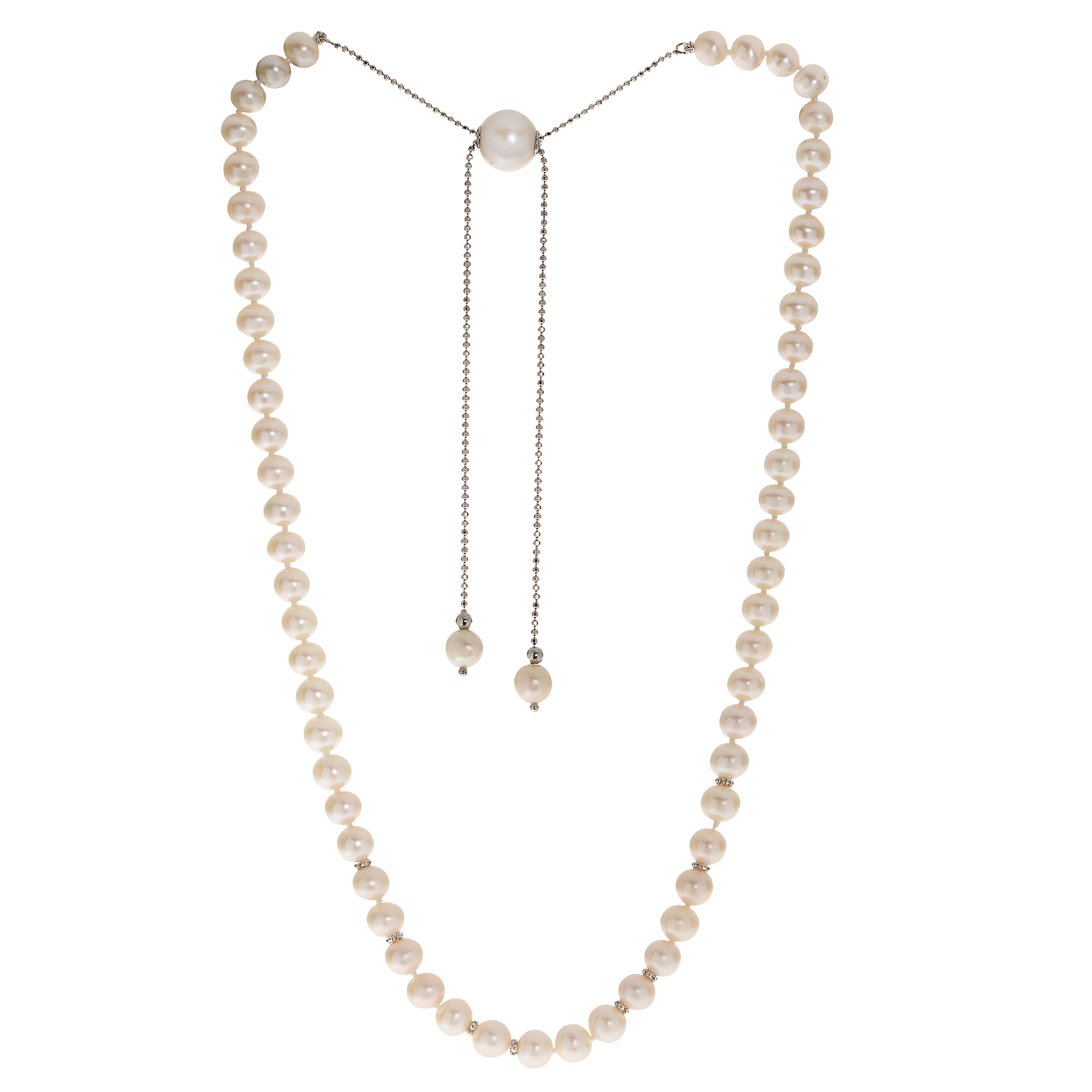 PearLustre by Imperial Sterling Silver Adjustable FW Smart Pearl Necklace