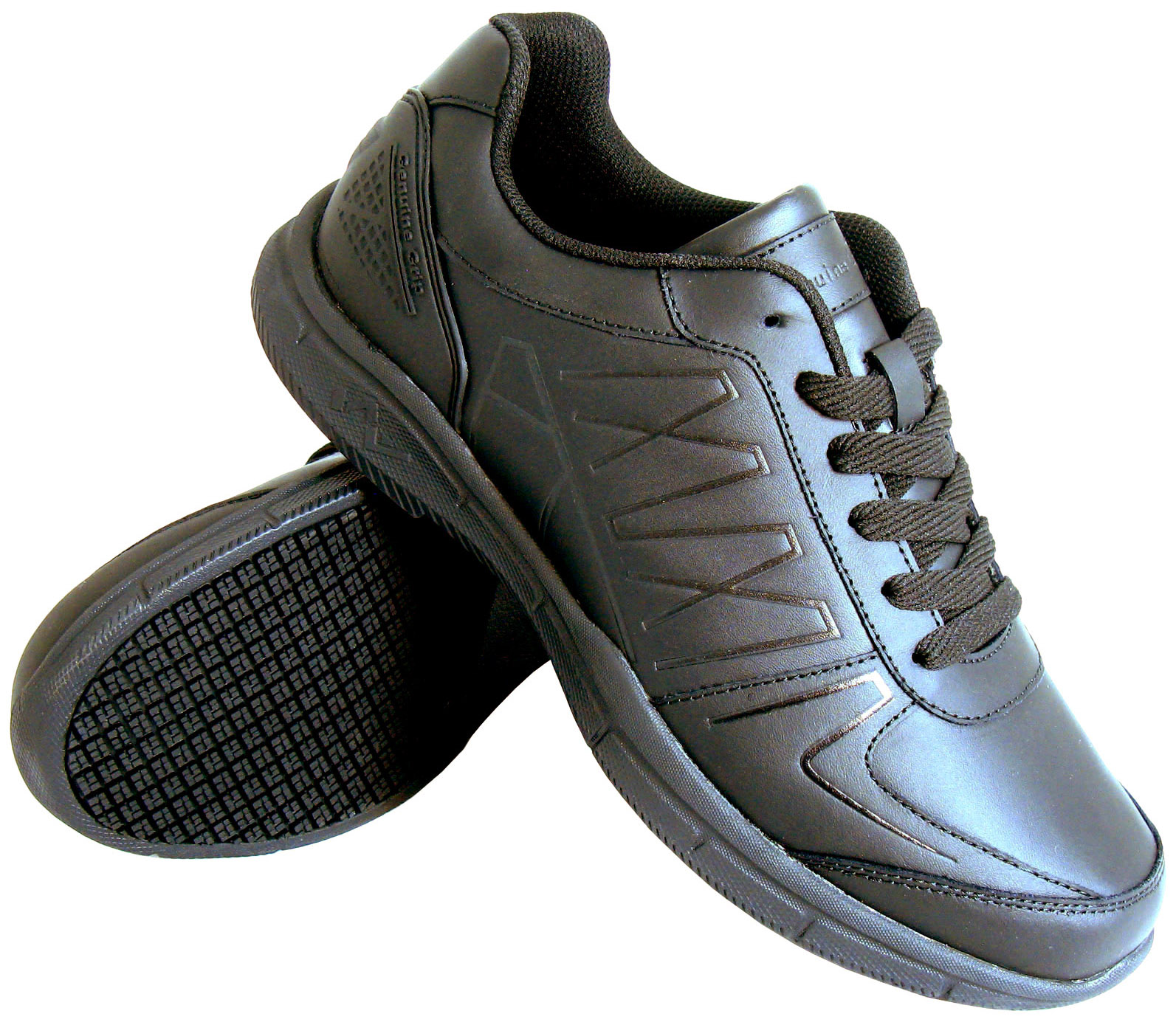 Genuine Grip Women's #160 Black Slip-Resistant Athletic Work Shoes - Wide Width Available