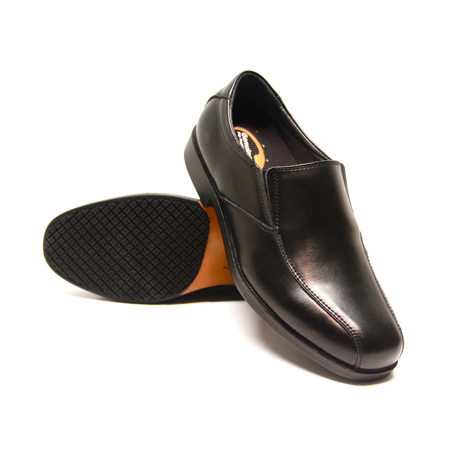 Genuine Grip Men Slip-Resistant Slip-on Dress Work Shoe #9550 Wide Width Available - Black
