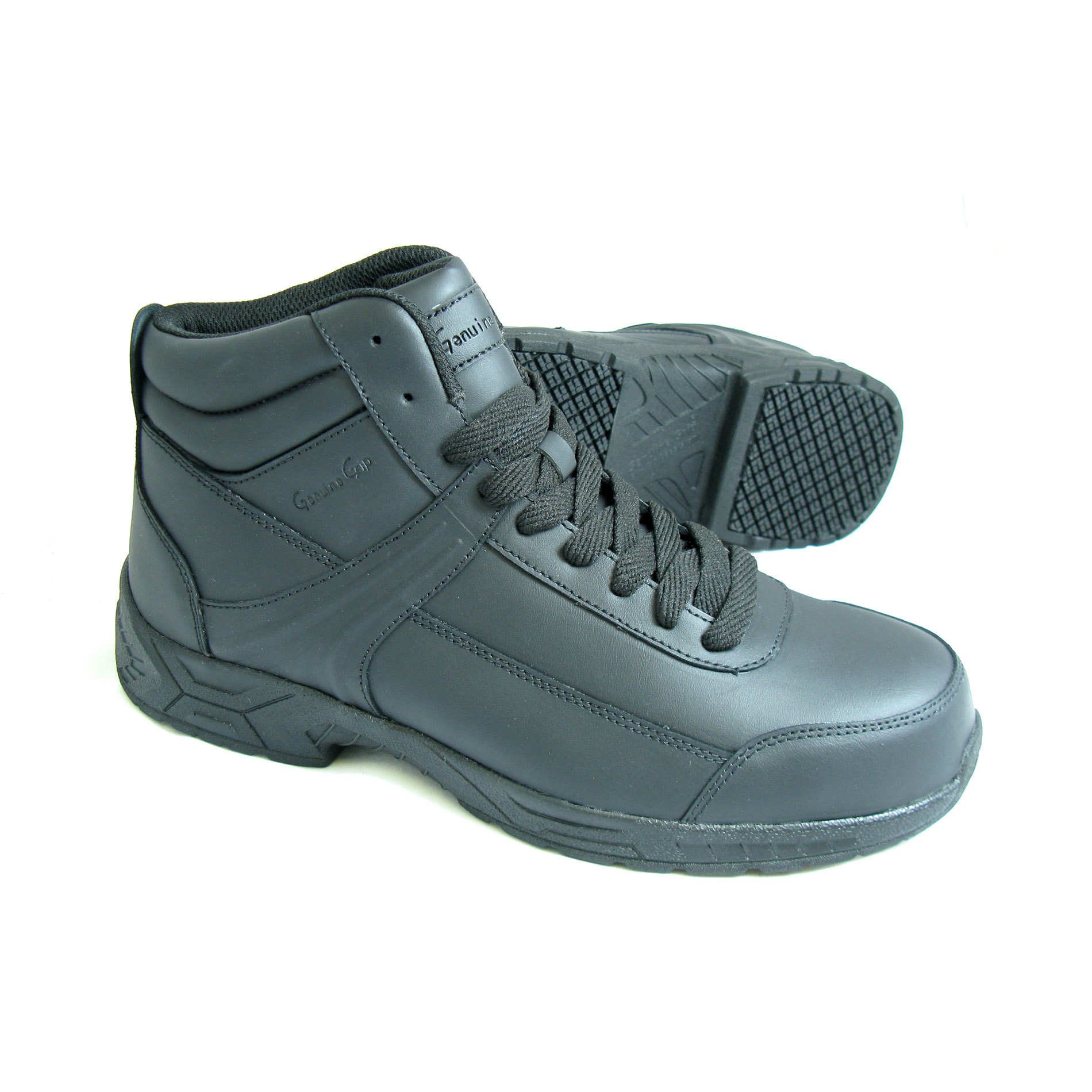 Genuine Grip Men's 6" Steel Toe Slip-Resistant Leather Work Boot #1021 - Black
