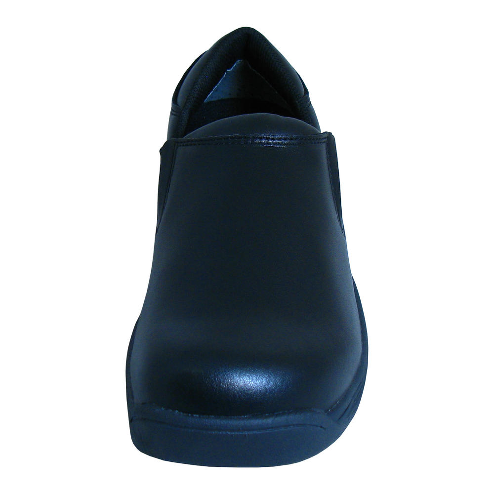 Genuine Grip Women Slip-Resistant Slip-On Work Shoes #470 Black Leather