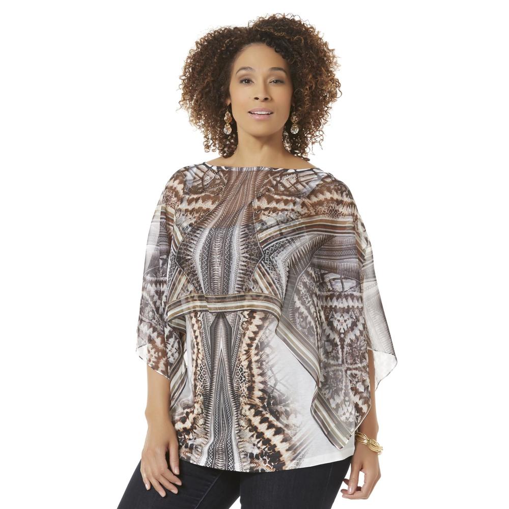 Live and Let Live Women's Plus Poncho Tank Top