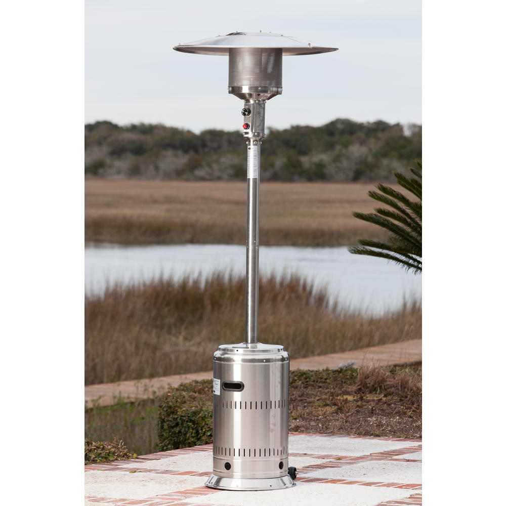 Fire Sense 46,000 BTU Propane Gas Commercial Patio Heater Stainless Steel