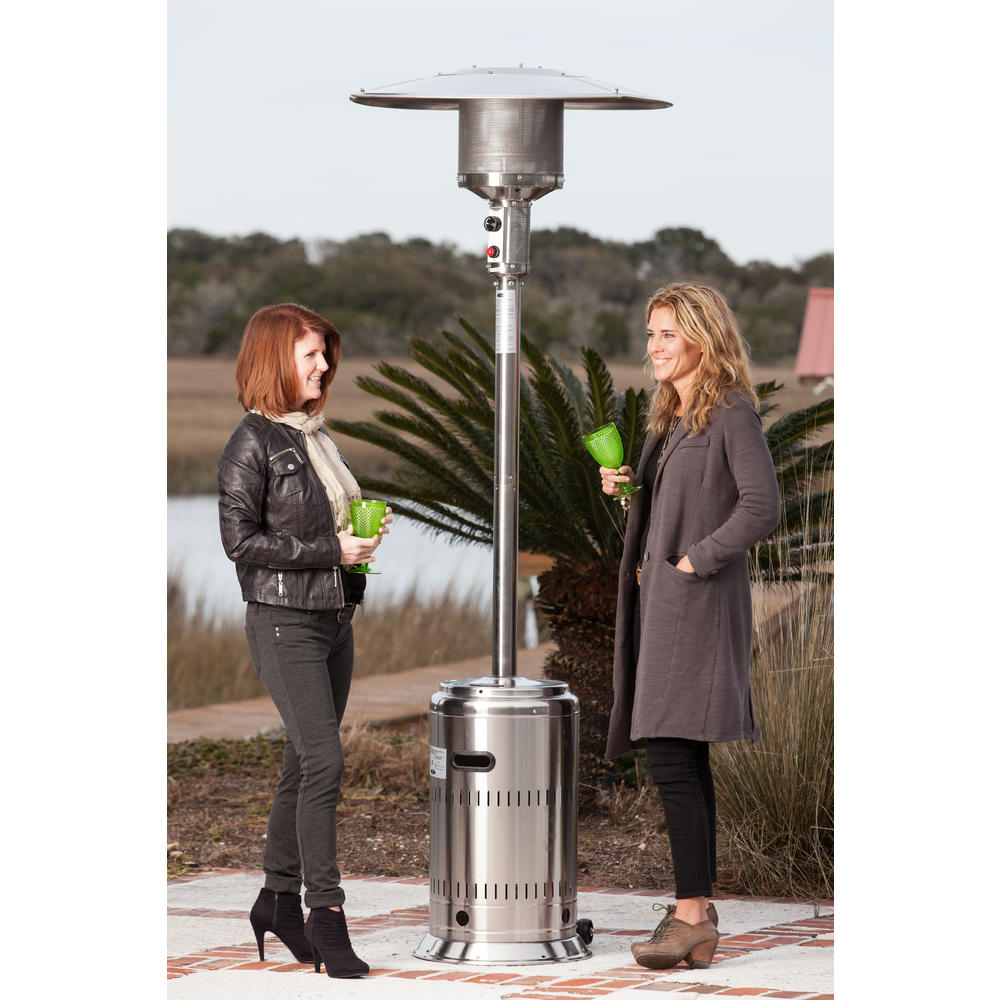 Fire Sense 46,000 BTU Propane Gas Commercial Patio Heater Stainless Steel