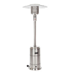 Fire Sense Stainless Steel Commercial Patio Heater with Wheels | Uses 20 Pound Propane Tank | 46,000 BTU Output | Electronic