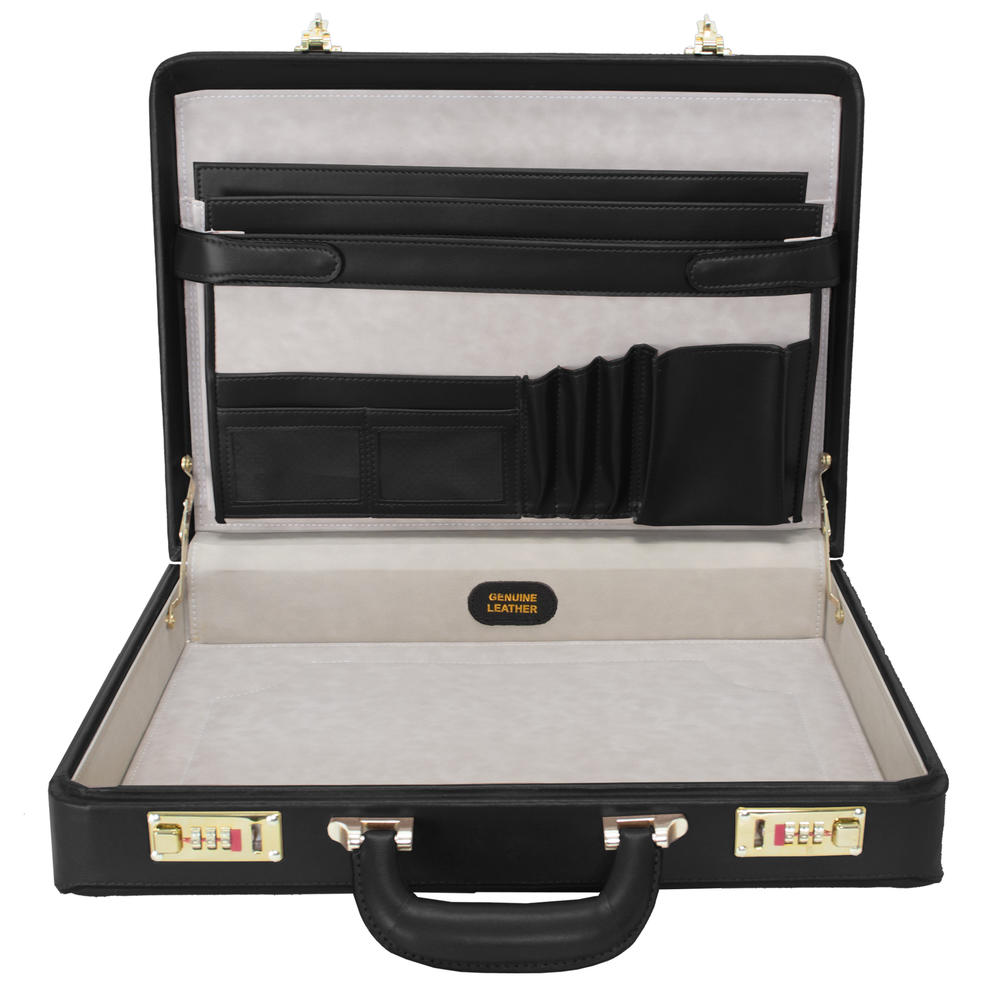 McKlein® Reagan 80445 Black Leather Attache Case