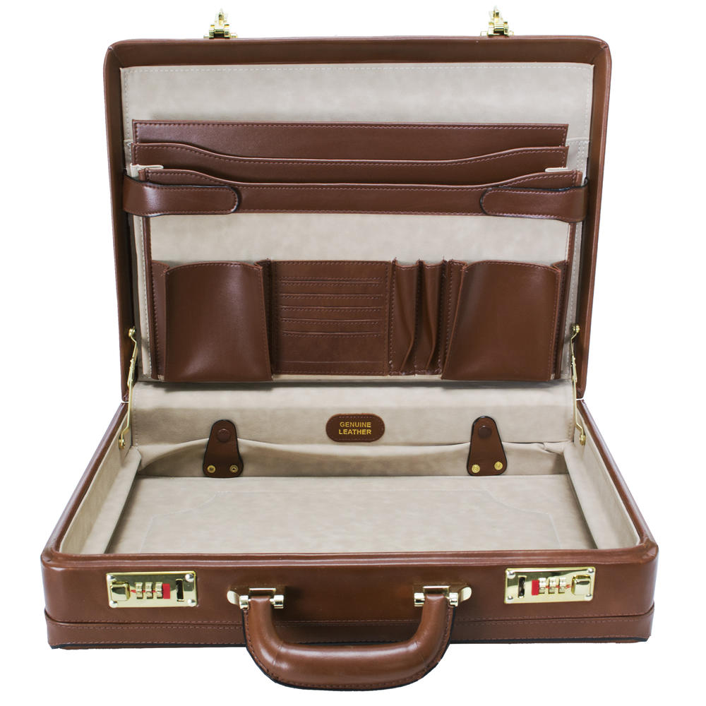 McKlein&reg; Turner 80484 Brown Leather Expandable Attache Case