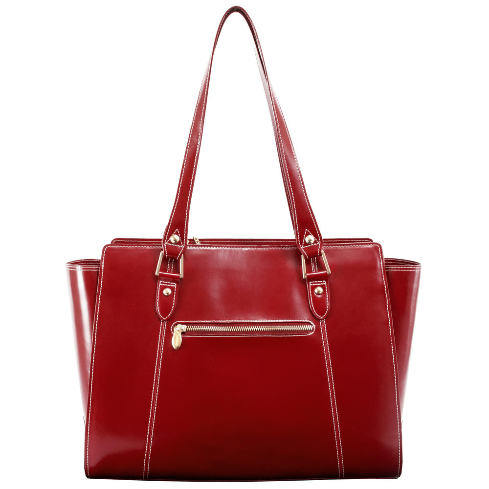 McKlein&reg; McKlein M Series, ALDORA, Genuine Cowhide Leather, Ladies' Tote with Tablet Pocket, Red (97506)