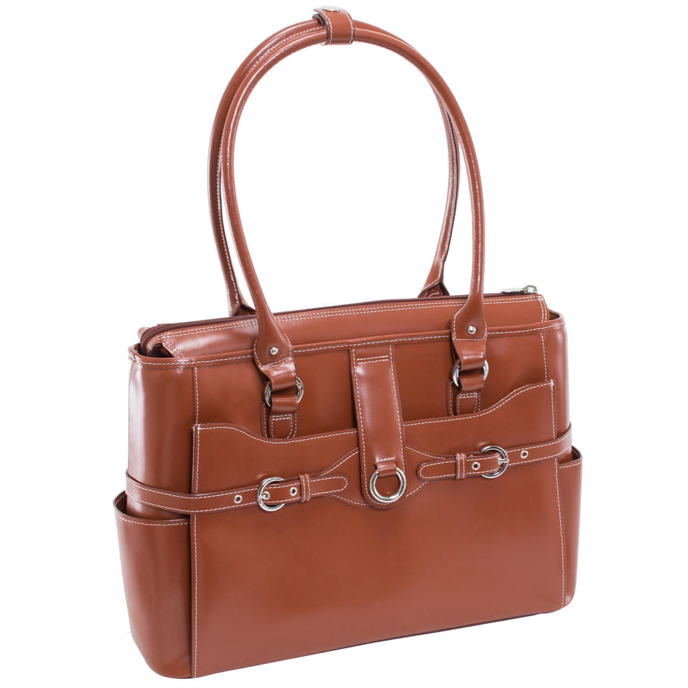 McKlein&reg; McKlein W Series, WILLOW SPRINGS, Genuine Cowhide Leather, Ladies' Laptop Briefcase, Brown (96564)
