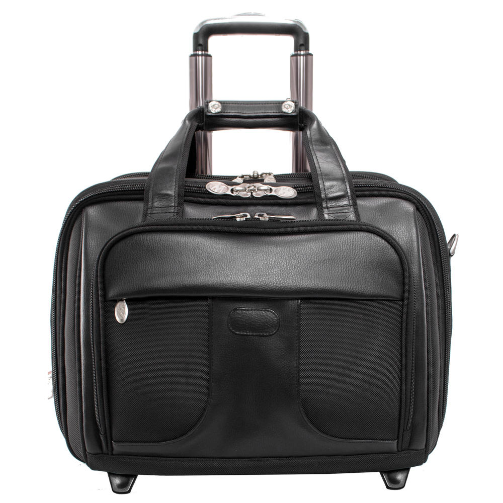 McKlein&reg; Chicago 73585 Black 17 Detachable-Wheeled Laptop Overnight with Removable Brief