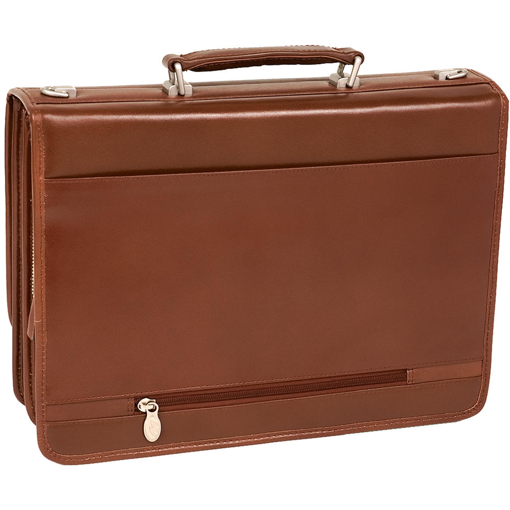 McKlein&reg; Lexington 83544 black flapover double compartment briefcase