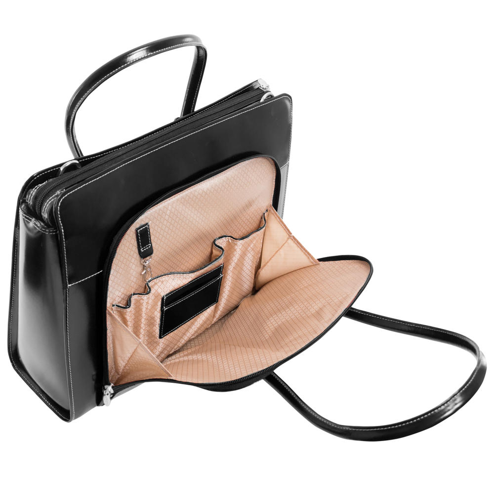McKlein&reg; McKlein W Series, LAKE FOREST, Genuine Cowhide Leather, Ladies' Laptop Briefcase, Black (94335)