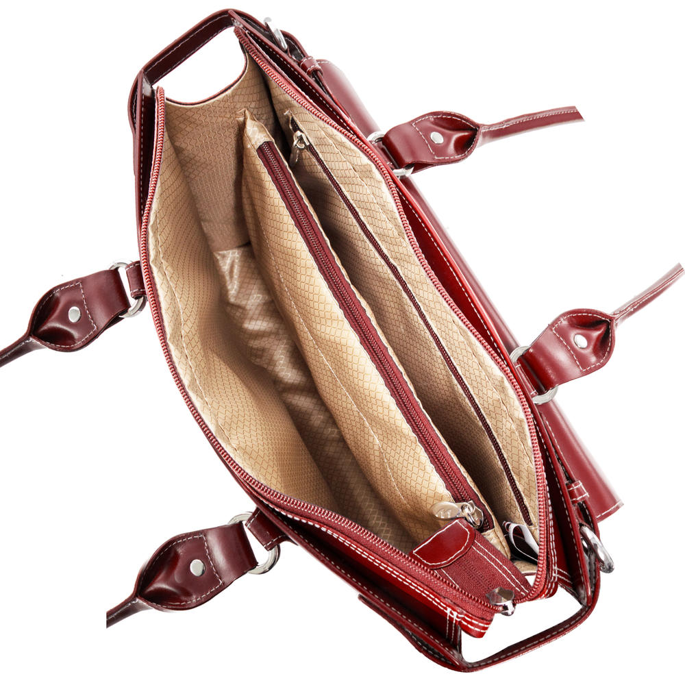 McKlein&reg; McKlein W Series, WINNETKA, Genuine Cowhide Leather, Ladies' Laptop Briefcase, Red (94836)