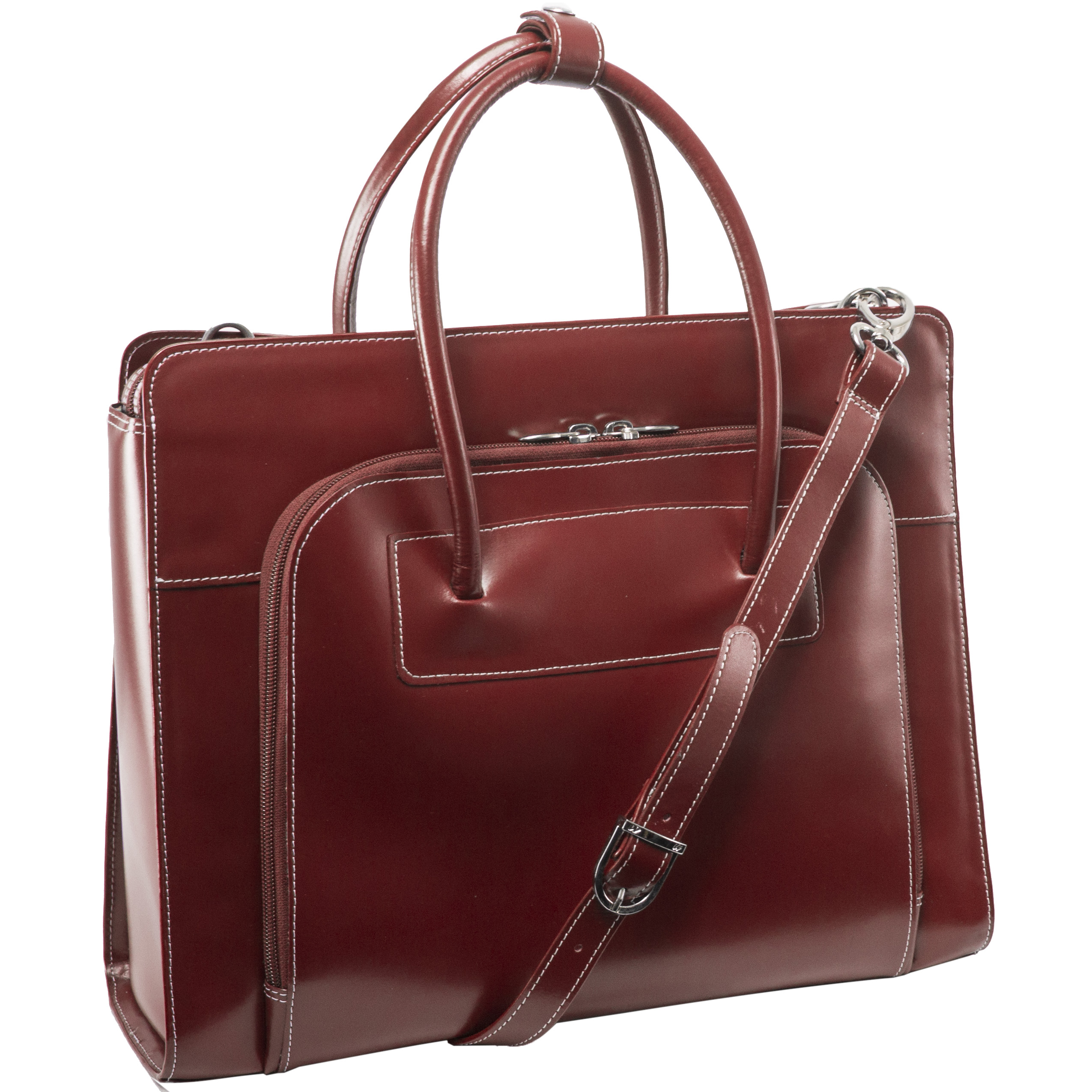 McKlein® McKlein W Series, LAKE FOREST, Genuine Cowhide Leather, Ladies&#39; Laptop Briefcase, Red ...