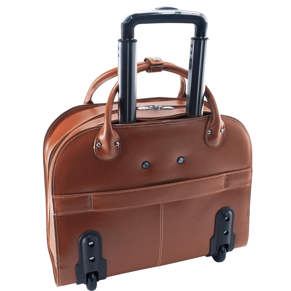 McKlein&reg; McKlein L Series, EDGEBROOK, Genuine Cowhide Leather, Wheeled Ladies' Laptop Briefcase, Brown (96314)