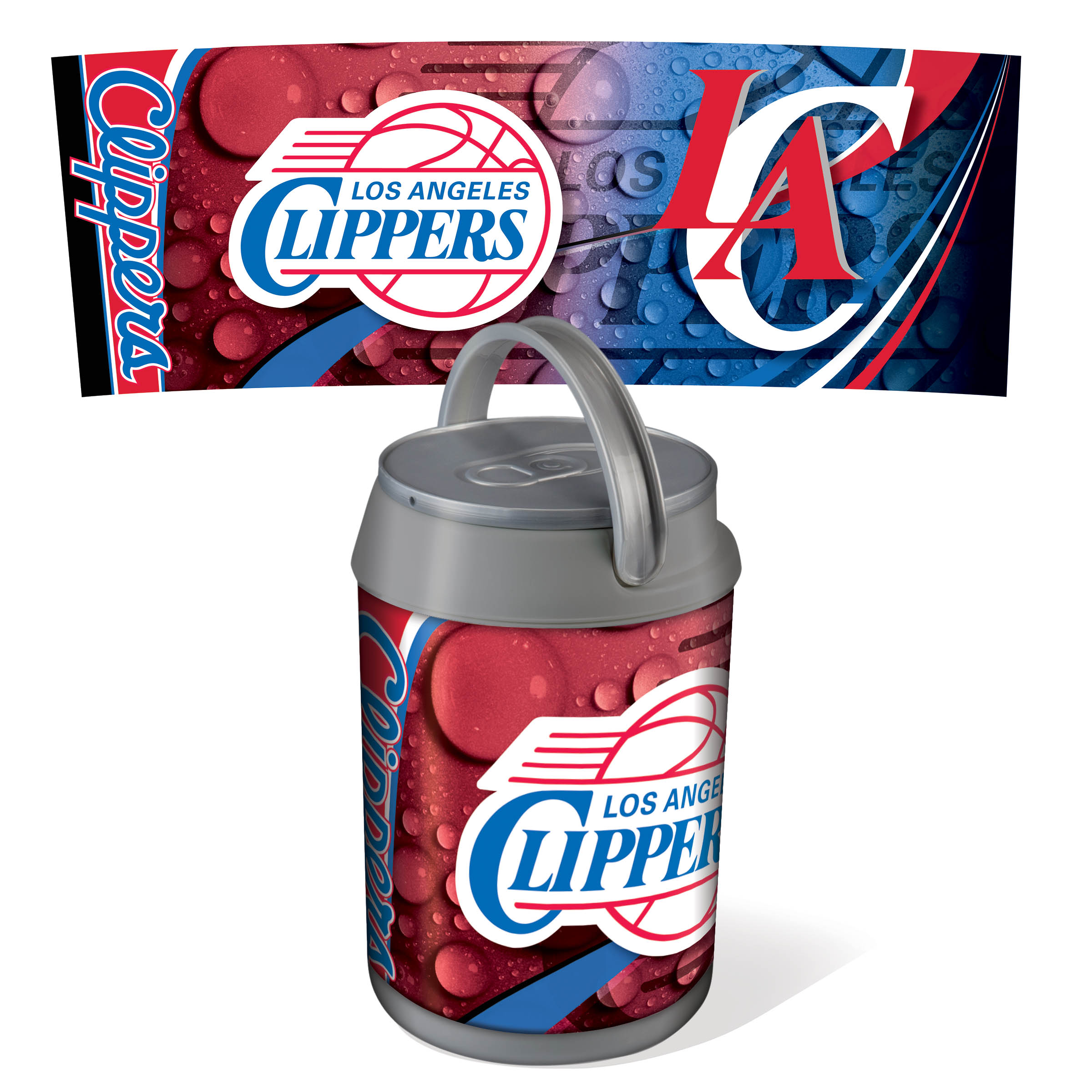 Picnic Time Mini Can Cooler   Silver/Gray (Los Angeles Clippers