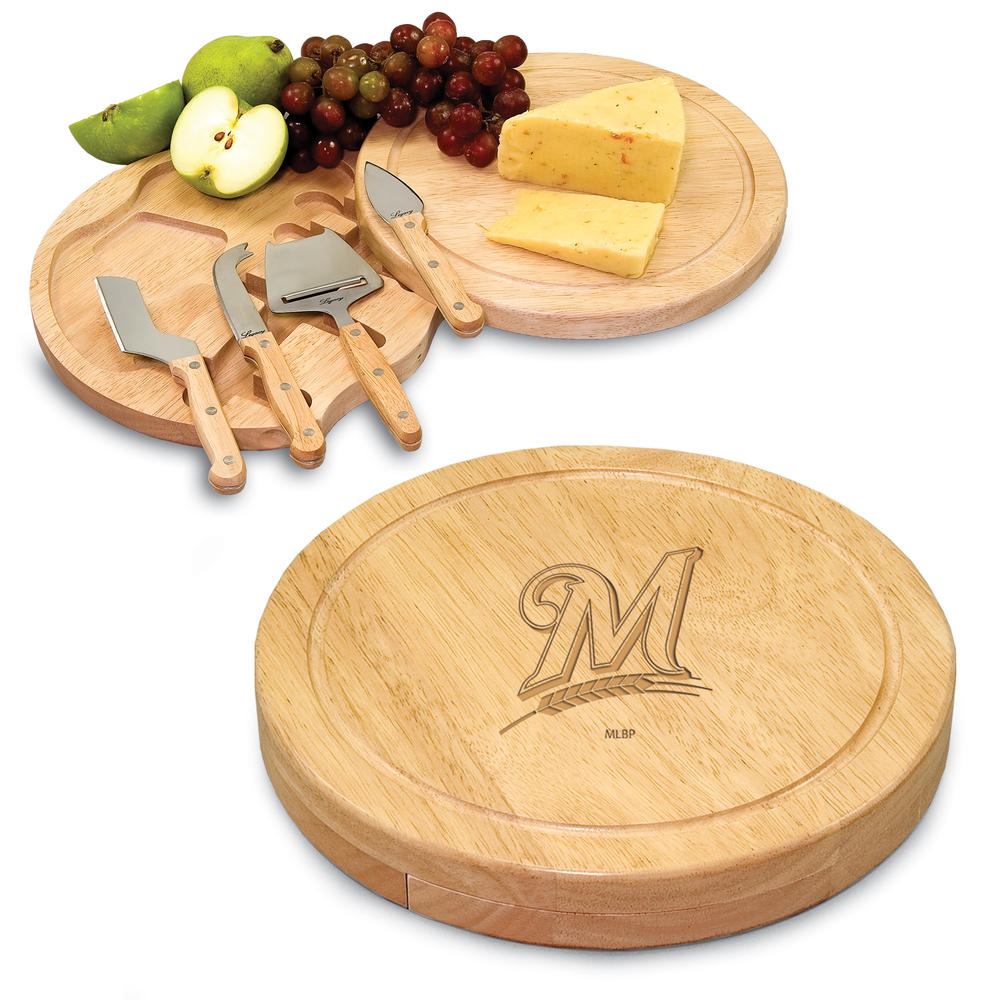 Picnic Time Milwaukee Brewers Circo Cheese Cutting Board & Tools Set