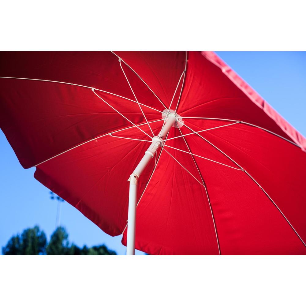 Picnic Time 5.5 ft. Portable Beach Umbrella - Red