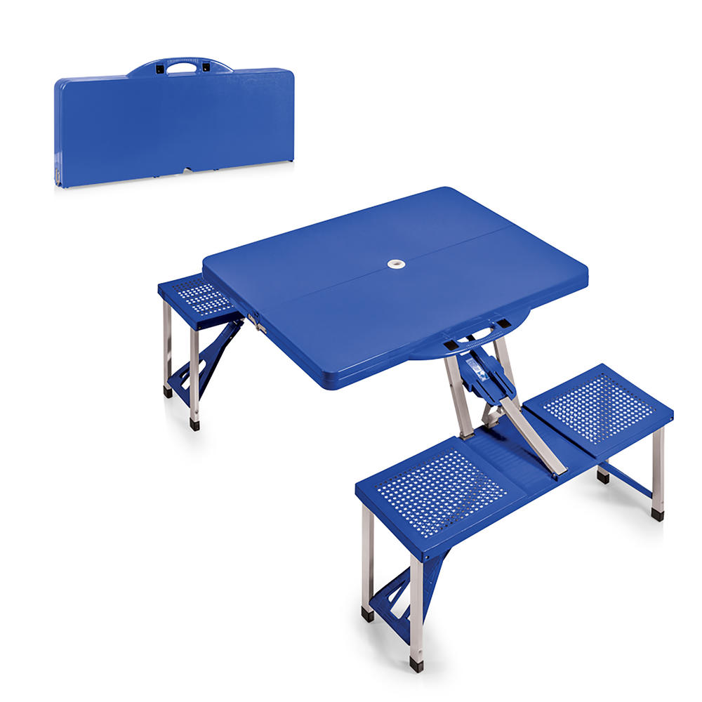 Picnic Time Picnic Table Portable Folding Table with Seats - Blue