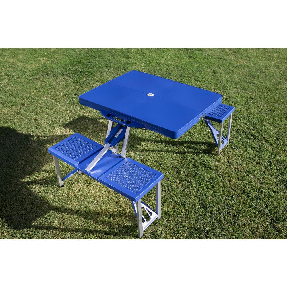 Picnic Time Picnic Table Portable Folding Table with Seats Blue