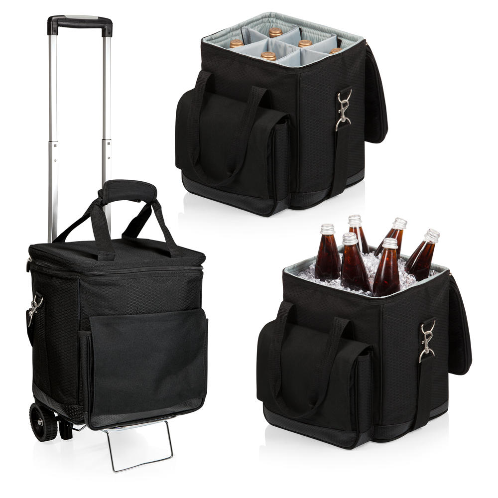 Picnic Time Cellar 6-Bottle Wine Carrier & Cooler Tote with Trolley