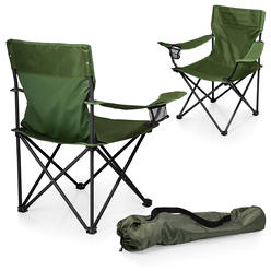 Picnic Time PTZ Camp Chair - Picnic Chair - Beach Chair with Carrying Bag, (Khaki Green)