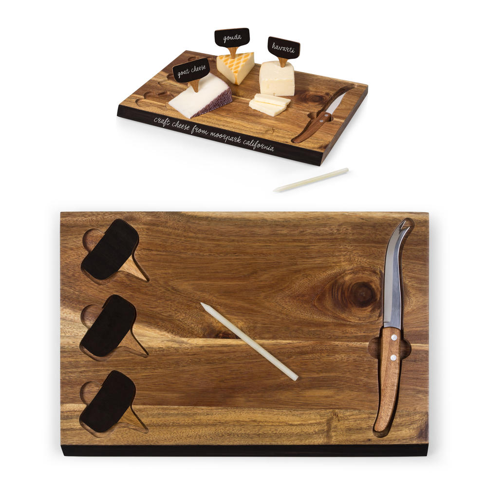 Picnic Time Delio Acacia Cheese Cutting Board & Tools Set