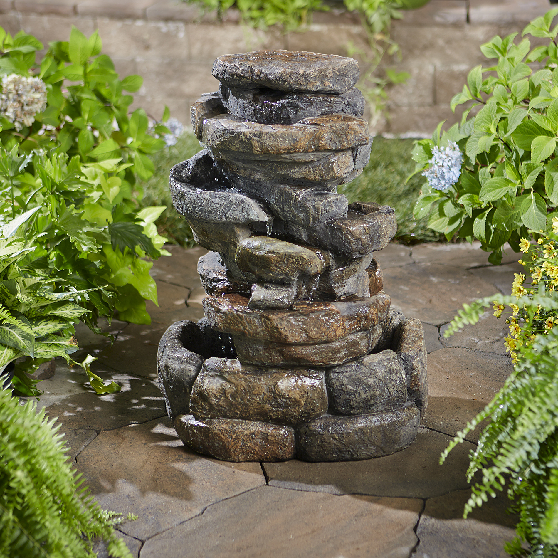 Garden Oasis 360 Degree Rock Fountain with 4 LED Lights Garden Oasis 360 Degree Rock Fountain with 4 LED Lights on Rock Garden Waterfall Ideas id=29949