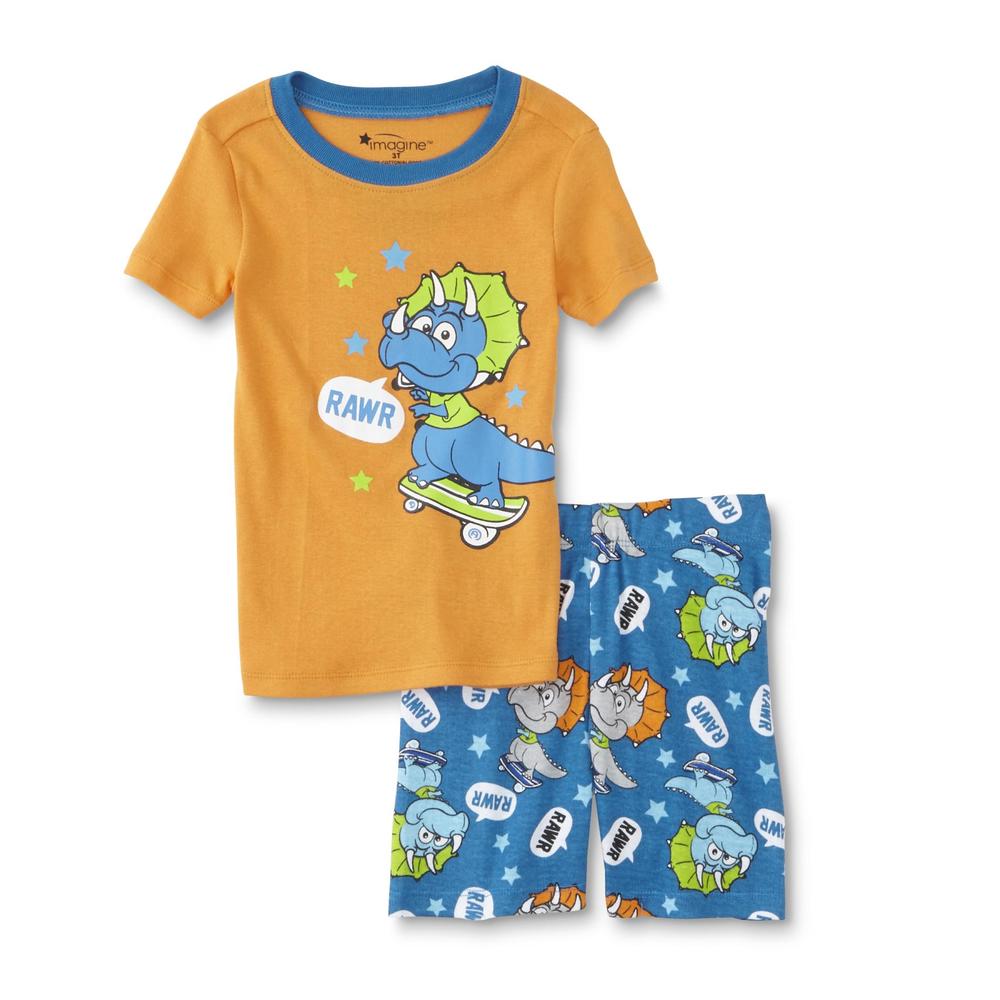 WonderKids Infant & Toddler Boys' Graphic Pajama Shirt & Shorts - Dinosaur