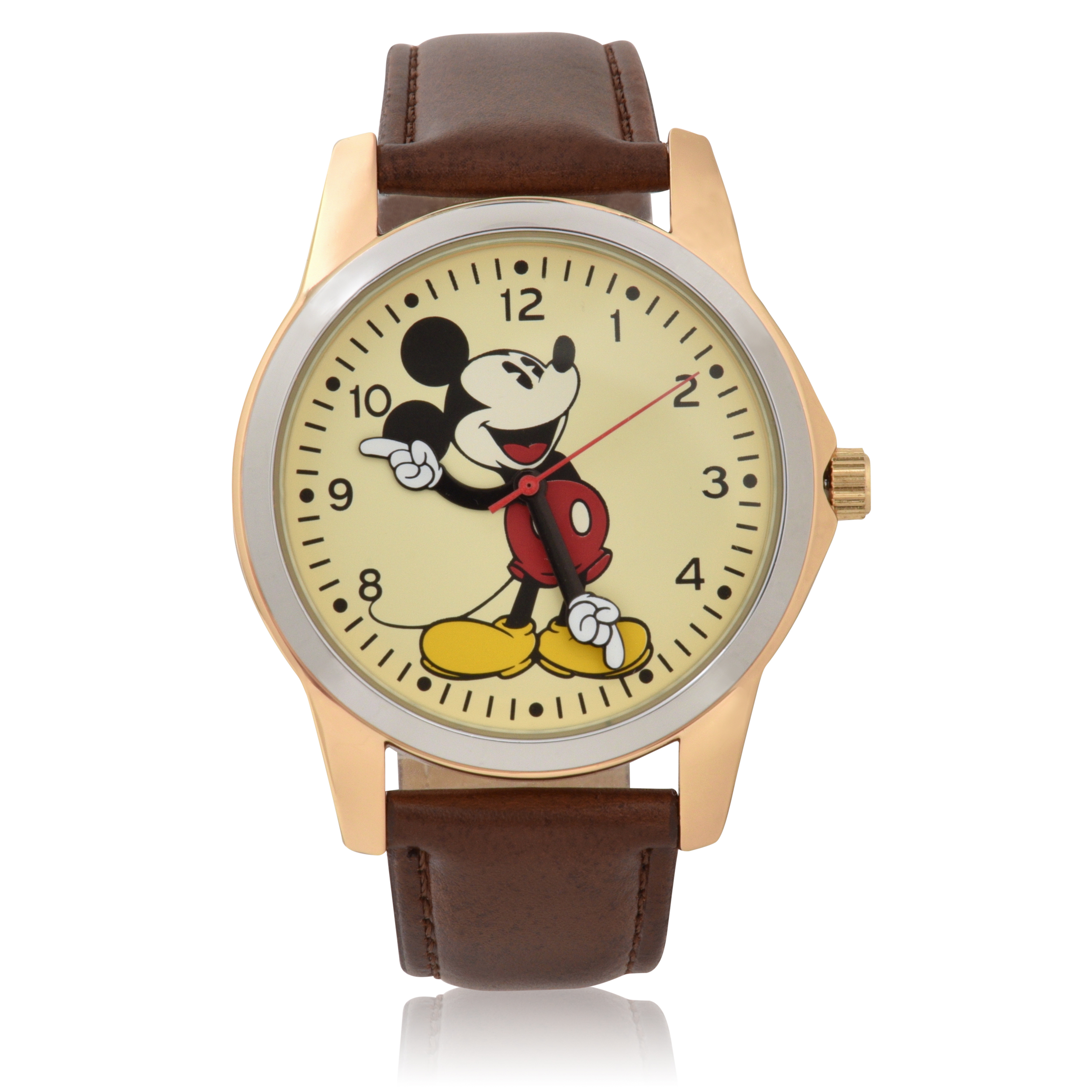 Disney Men's Brown Strap Mickey Mouse Watch