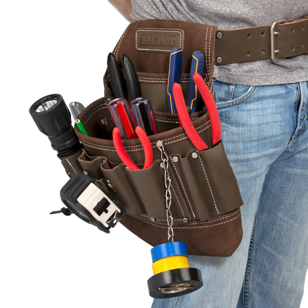 Estwing 8-Pocket Leather Electrician's Tool Pouch