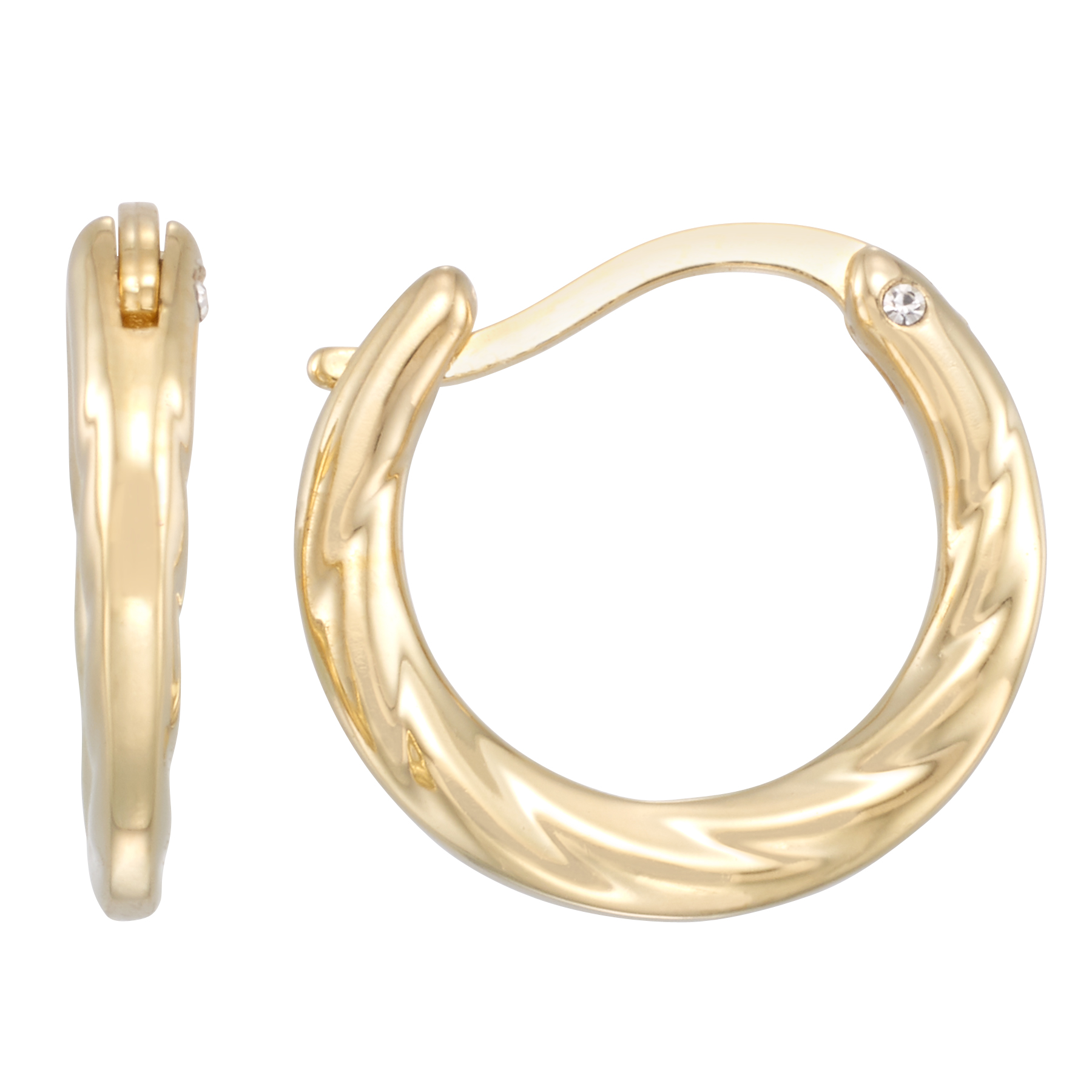 10K Yellow Gold Resin Small Hoop Earrings