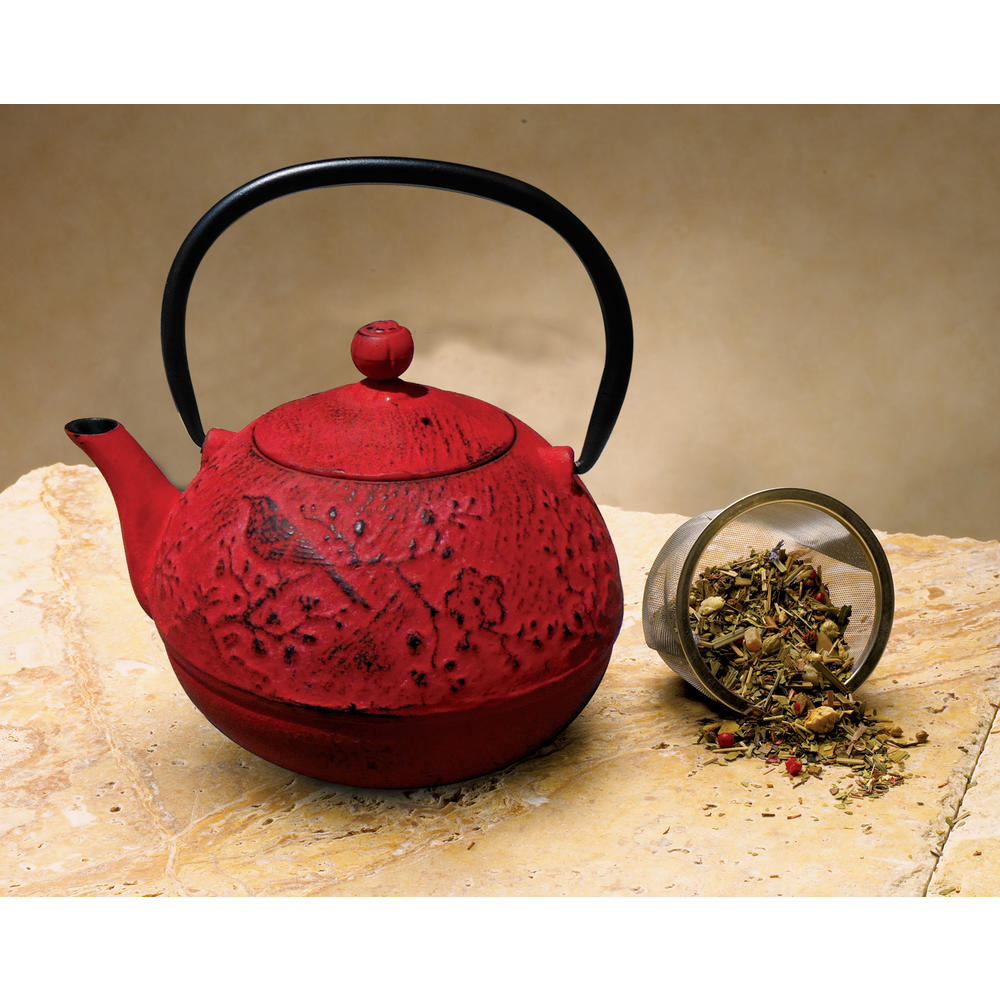Old Dutch International Red Cast Iron "Suzume" Teapot, 24 Oz.&#160;
