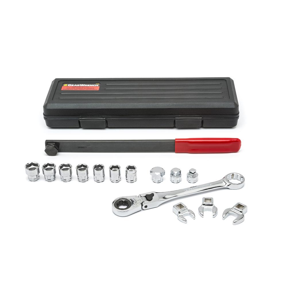GearWrench 15 pc. Serpentine Belt Tool Set with Locking Flex Head Ratcheting Wrench