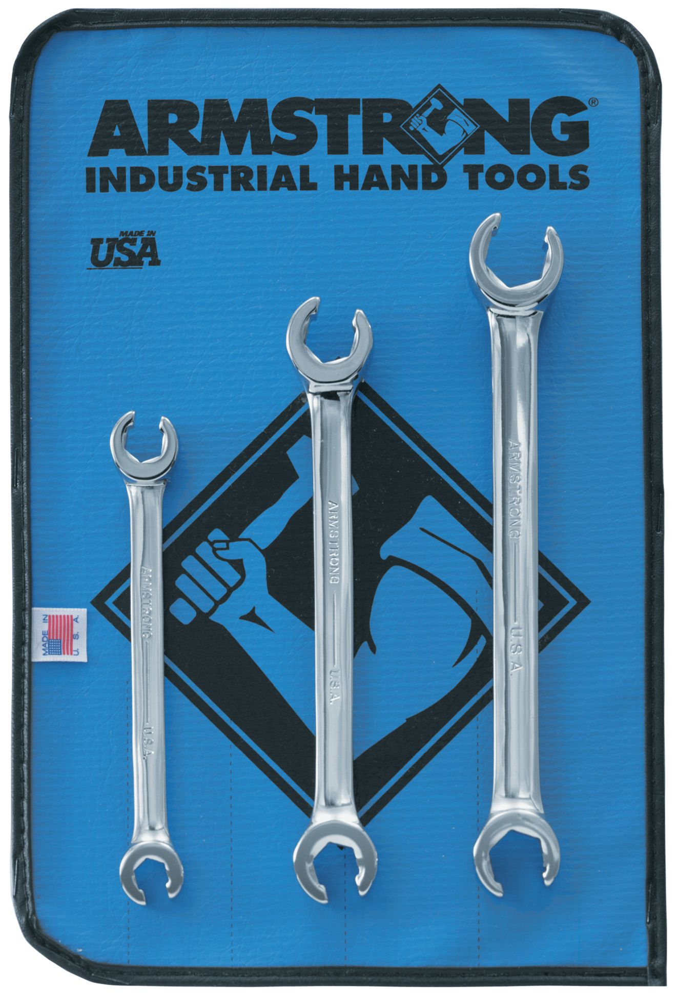 Armstrong 3 pc. 6 point Full Polish Double Head Flare Nut wrench Set Inch