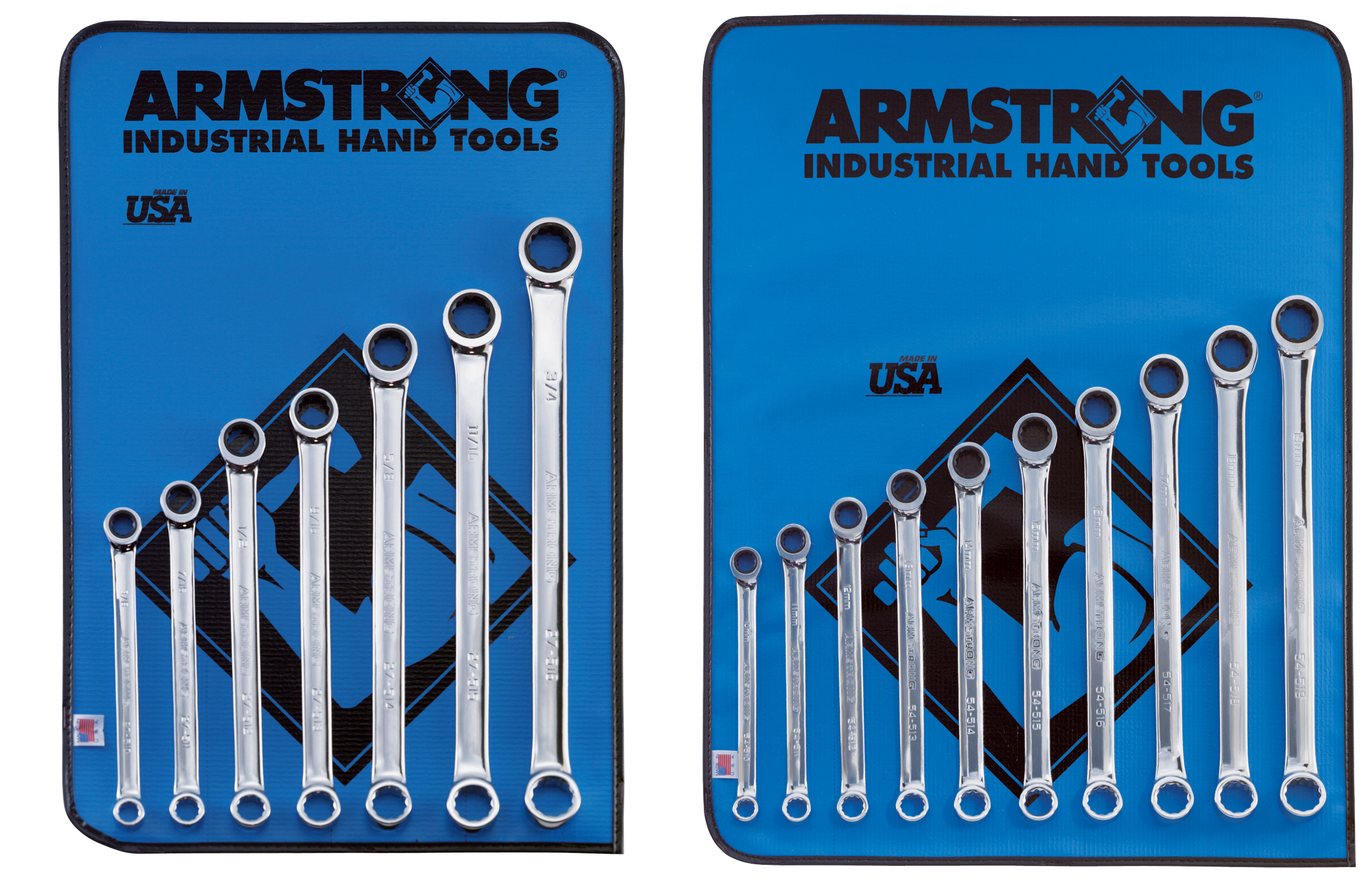 Armstrong 17 pc. 12 pt. Full Polish Ratcheting Box Wrench Set