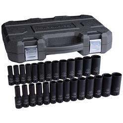 GearWrench KD Tools KDT84949N 27 Piece 0.5 in. Drive 6 Point SAE Metric Deep Impact Socket Set