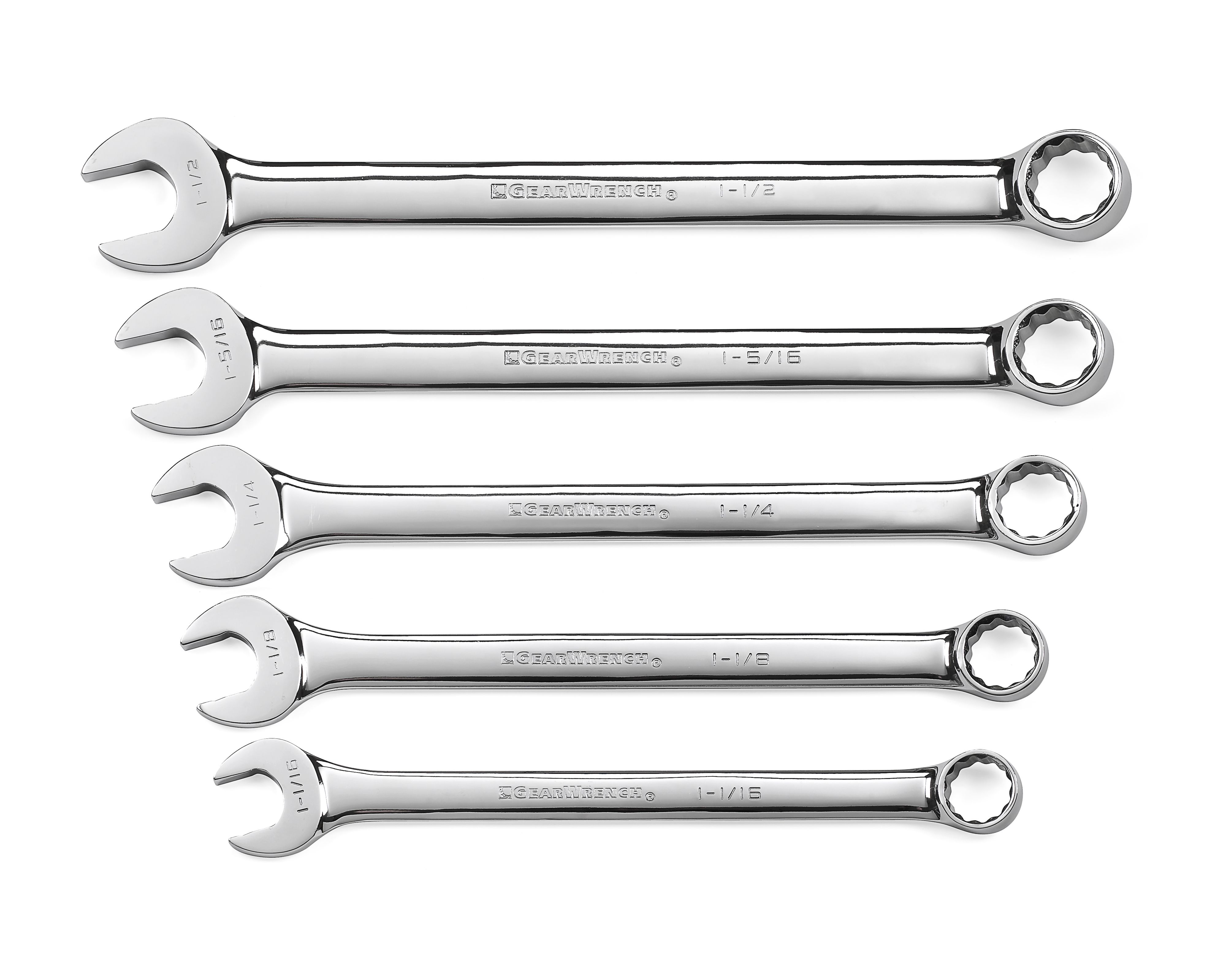 GearWrench 5 Pc. Long Pattern SAE Large Combination Wrench Set