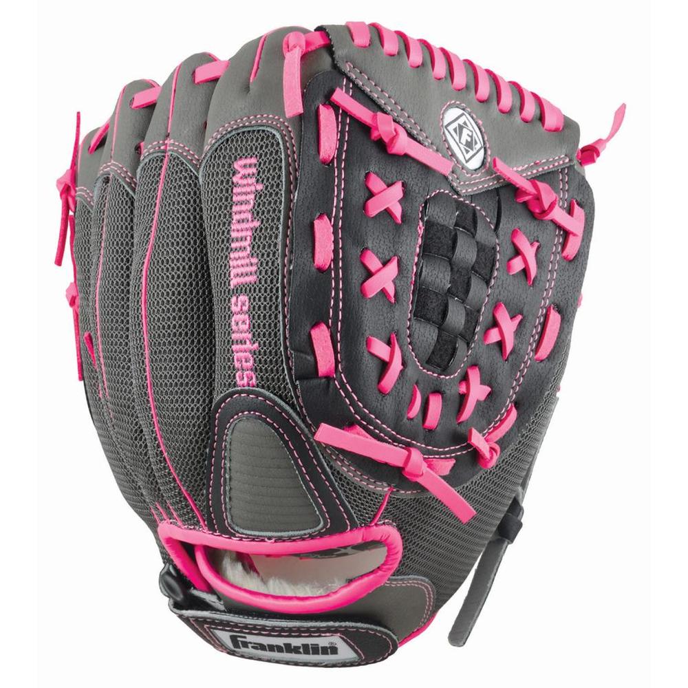 Franklin Sports 12.0" Gray/Pink Mesh PVC Windmill Series Right Handed Thrower Softball Glove